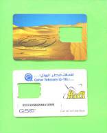 QATAR - SIM Frame Phonecard/Sand Dunes - Qatar