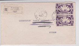 OCEANIE - 1946 - ENVELOPPE RECOMMANDEE De PAPEETE Pour HASLE RÜEGSAU (SUISSE) - EMISSION DE LONDRES - Brieven En Documenten