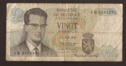 België Belgique Belgium 15 06 1964 20 Francs Atomium Baudouin. 3 B 3585371 - 20 Francs
