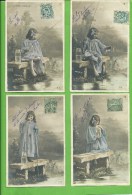 Série De 5 Cartes 1900 " LA PETITE PECHEUSE " - Collections, Lots & Séries