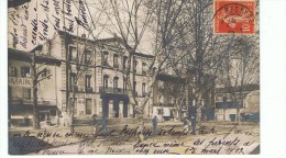 CPA-30-BESSEGES-1913-L'HOTEL DE VILLE-ANIMEE-PERSONNAGES SUR LA PLACE- - Bessèges