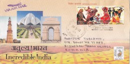 INCREDIBLE INDIA, MONUMENTS, DANCE, SPECIAL COVER, 2011, INDIA - Covers & Documents