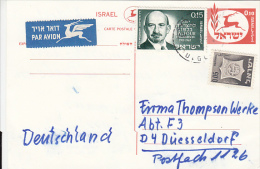 STAMPS ON PC STATIONERY, ENTIER POSTAL, NICE FRANKING, 1968, ISRAEL - Brieven En Documenten