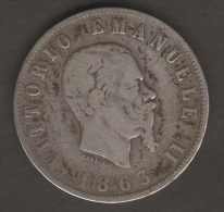 ITALIA 2 LIRE 1863 VITTORIO EMANUELE II AG SILVER - 1861-1878 : Vittoro Emanuele II
