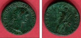 DOMITIEN  AS LA VERTU C 660 PATINE VERTE TB+ 65 - The Flavians (69 AD To 96 AD)