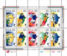 South Africa - 1996 Africa Cup Of Nations SPR Sheet (**) SG 898a , Mi 985-989 - Blocks & Sheetlets