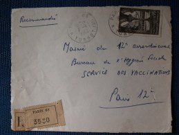 "" DEVANT  D ' ENVELOPPE  1963   RECOMMANDEE  "" PARIS 68 - Usados