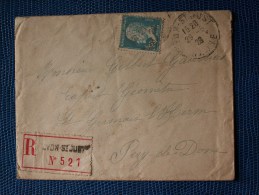 "" ENV.  1928   RECOMMANDEE //   LYON  ST  JUST  -  TYPE  PASTEUR  SEUL  SUR  LETTRE "" - Lettres & Documents