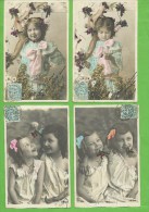 Série De 4 CP Année 1900 -  LE TEMPS DES CERISES " Par Des Enfants ....." - Verzamelingen & Reeksen