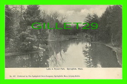 SPRINGFIELD, MA - MIROR LAKE IN FOREST PARK - UNDIVIDED BACK - PUB. BY SPRINGFIELD NEWS CO  - TRAVEL IN 1906 - - Springfield