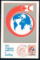 Yugoslavia 1988. Maximum Card ´Red Cross, Stamp Nominal 8 Din.´ Card ´125 Years Of Work And Development´ Red Skopje Canc - Maximumkaarten