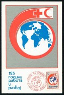 Yugoslavia 1988. Maximum Card ´Red Cross, Stamp Nominal 12 Din´ Card ´125 Years Of Work And Development´ Red Skopje Canc - Tarjetas – Máxima