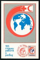 Yugoslavia 1988. Maximum Card ´Red Cross, Stamp Nominal 50 Din´ Card ´125 Years Of Work And Development´ Red Skopje Canc - Maximumkaarten