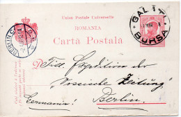 ROUMANIE ENTIER POSTAL POUR L'ALLEMAGNE 1908 - Interi Postali