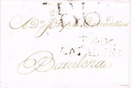 9075. Carta Pre Filatelica VALLS (Tarragona) 1806, Marca TORREDEMBARRA - ...-1850 Prephilately