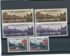 RUSSIA YR 1946,SC 1029-31,MI 1011-13,MLH *,VICTORY PARADE IN MOSCOW SHADES VARIETY - Ongebruikt