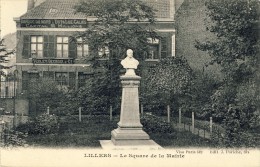 CPA - LILLERS, Le Square De La Mairie - 2 Scans - Lillers