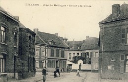 CPA - LILLERS, Rue De Relingue, Ecole Des Filles - 2 Scans - Lillers