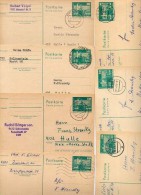 DDR  P79  7 Postkarten PLZ 9271-9708  1975-80  Kat. 9,80 € - Cartes Postales - Oblitérées