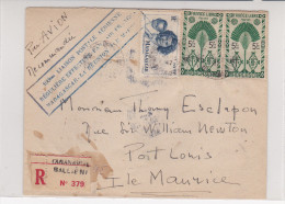 100ème Vol Madagascar La Réunion Maurice 1947 - Esrtflug Inaugural Flight - Recommandé Tananarive Galliéni - Briefe U. Dokumente