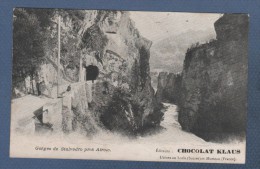 TESSIN - CP ANIMEE GORGES DE STALVEDRO PRES AIROLO - EDITEURS CHOCOLAT KLAUS USINES AU LOCLE SUISSE ET MORTEAU FRANCE - Airolo