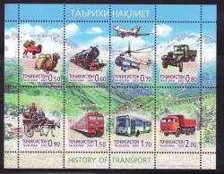 TAJIKISTAN 2007 HISTORY OF TRANSPORT MS MNH  /zx/ - Tadschikistan