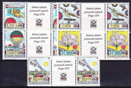 Tchécoslovaquie 1977 Mi 2396-2400 ZW (Yv 2232-6) Les Paires Avec Interpaneau, (MNH)** - Posta Aerea