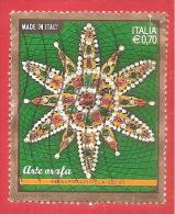 ITALIA REPUBBLICA USATO - 2013 - Arte Orafa - Fibbia A Forma Di Stella - € 0,70 - S. 3396 - 2011-20: Afgestempeld