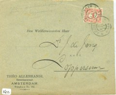 BRIEFOMSLAG Uit 1905 Van AMSTERDAM Naar LOPPERSUM  NVPH 51  (8632) - Briefe U. Dokumente