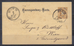 Czech  Postal Stationery Card  1886 Znaim Znojmo   To  Wien , Quality See Scan - ...-1918 Préphilatélie