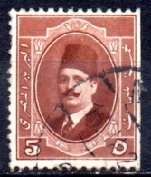 EGYPT 1923 King Fuad I - 5m. - Brown FU - Gebruikt