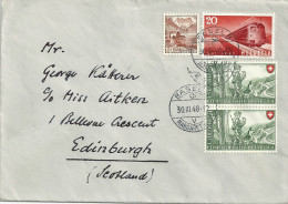 Brief  Basel - Edinburgh           1948 - Lettres & Documents