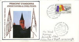 Entrée De L'ANDORRE Au Conseil De L'Europe En 1995, Une Belle Enveloppe Adressée En Catalogne. - Institutions Européennes