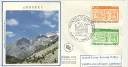 ANDORRE. Nouvelles Armoiries, émission 1986, Avec Haute Faciale, Enveloppe Adressée En Catalogne - Lettres & Documents