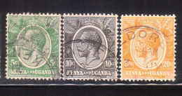 Kenya Uganda 1922-27 KG 3v Used - Kenya & Uganda