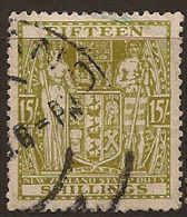 NZ 1936 15/- Arms Postally Used SG F178 U KL33 - Gebraucht