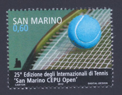 2012 SAN MARINO "25.A EDIZIONE INTERNAZIONALI DI TENNIS CEPU OPEN" SINGOLO MNH - Neufs