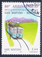 2012 SAN MARINO "80° ANN. DELL´INAUGURAZIONE DELLA FERROVIA ELETTRICA RIMINI - SAN MARINO"  SINGOLO ANNULLO PRIMO GIORNO - Used Stamps