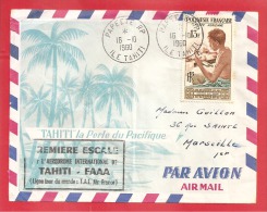 N°Y&TPA01      PAPEETE    Vers    FRANCE   1960 - FDC