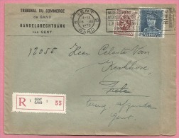 288A + 320  Recommandé Zele Vers Gand  Griffe Man. Terug Afzender + étiquette Adresse Ins. Verso - 1929-1937 Lion Héraldique