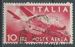 1945-46 ITALIA USATO POSTA AEREA 10 LIRE RUOTA - ED05 - Airmail