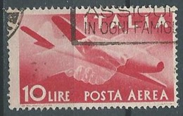 1945-46 ITALIA USATO POSTA AEREA 10 LIRE RUOTA - ED10 - Airmail