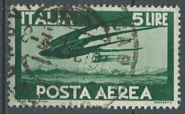 1945-46 ITALIA USATO POSTA AEREA 5 LIRE RUOTA - ED03 - Airmail