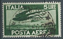 1945-46 ITALIA USATO POSTA AEREA 5 LIRE RUOTA - ED04 - Airmail