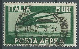 1945-46 ITALIA USATO POSTA AEREA 5 LIRE RUOTA - ED06 - Airmail