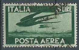 1945-46 ITALIA USATO POSTA AEREA 5 LIRE RUOTA - ED07 - Airmail