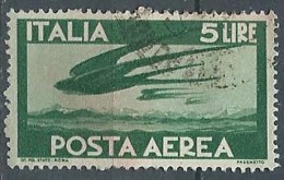 1945-46 ITALIA USATO POSTA AEREA 5 LIRE RUOTA - ED09 - Airmail