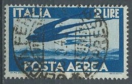 1945-46 ITALIA USATO POSTA AEREA 2 LIRE RUOTA - ED02 - Airmail