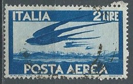 1945-46 ITALIA USATO POSTA AEREA 2 LIRE RUOTA - ED05 - Airmail