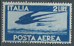 1945-46 ITALIA USATO POSTA AEREA 2 LIRE RUOTA - ED07 - Airmail